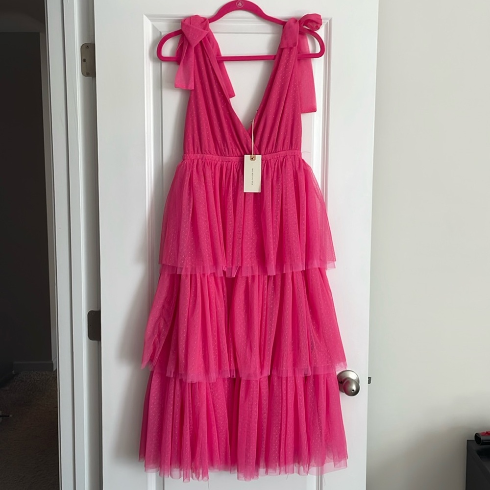 Hot pink tiered dress